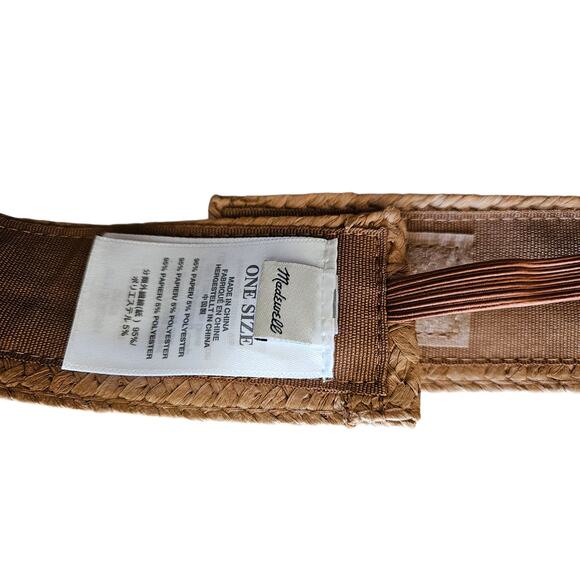 Madewell Women's Visor Hat Packable Braided Straw Look ONE SIZE Adjustable - Picture 3 of 5